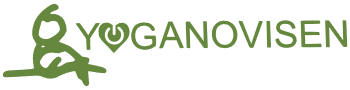 Logotyp för Yoganovisen med en yogautövare i meditationsposition och hjärtformat element